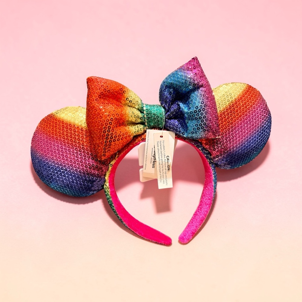 New🌈 Disney Parks Rainbow Collection🌈 Minnie Ears Headband